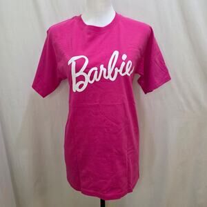 NWOT Yazbek tag Barbie Hot Pink Short Sleeve Logo T-shirt, Size Small